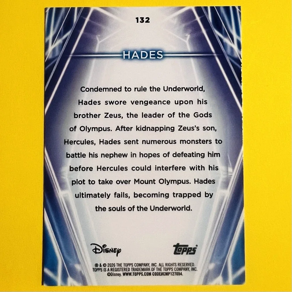 2026‎ Topps Disney Neon Hades #132 Hercules Base Card